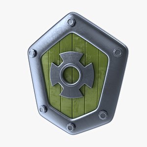 3D Cute little shield Cartoon Style