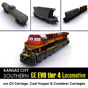 GE locomotive KCS with cargo carriages