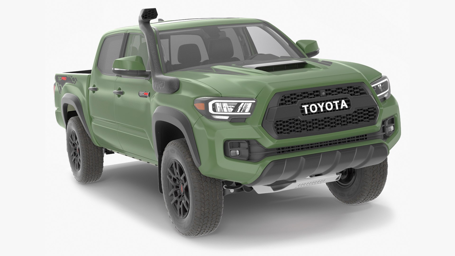 Toyota Tacoma TRD Pro Army Green 2021 Simple Interior 3D model preview