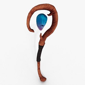 Stylised Magic Witch Staff 3D model