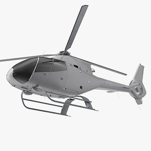 3D model lightweight helicopter simple interior light