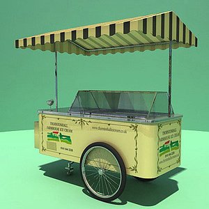 english ice-cream cart 3d model