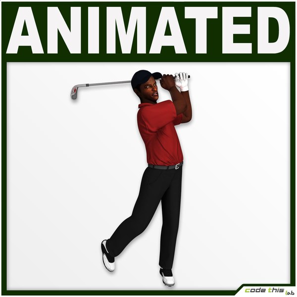 games golf bag player 3d model