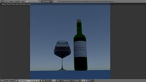 red wine bottle glass 3d model