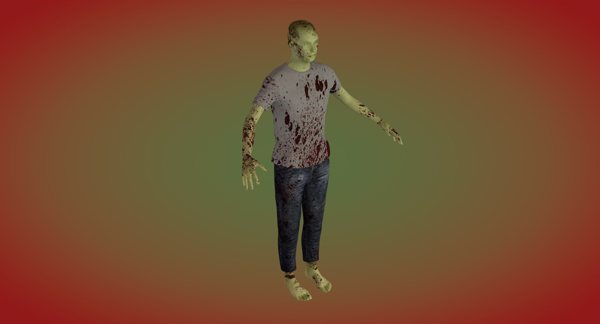 Zombie Rigged 3d Model