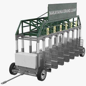 horse racing starting gates 3D