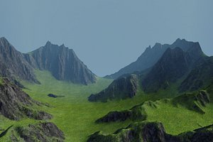 mountain valley terrain 3D model