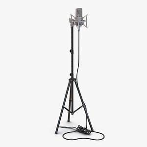 Condenser Microphone and Stand Rode 3D Model
