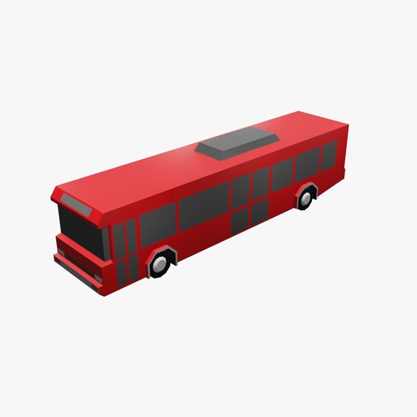 Low Poly Game Ready Stadtbus Cartoon Rot 3D-Modell - TurboSquid 2045790