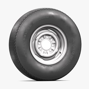 wheel tire vintage 3D model
