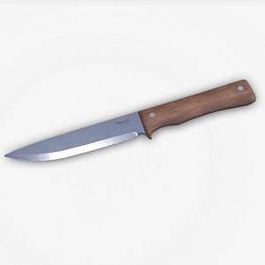 3D Old Vintage Carving Knife Low-poly PBR