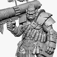 Orc 02 Sci-Fi Veteran Orc with Bazooka - 3D Print Model