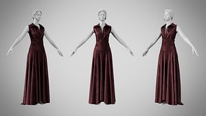 3D model Dress 55 Chocolate Velvet