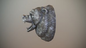 3D model Angry Bear Head Sculpture
