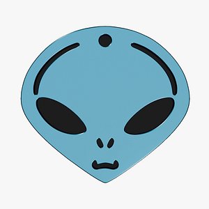 3D Alien Face Keychain 1