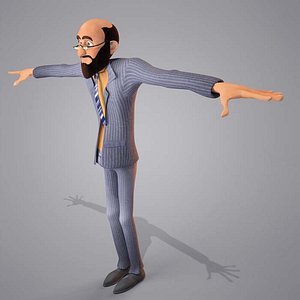 cartoon egypt man character 3d model