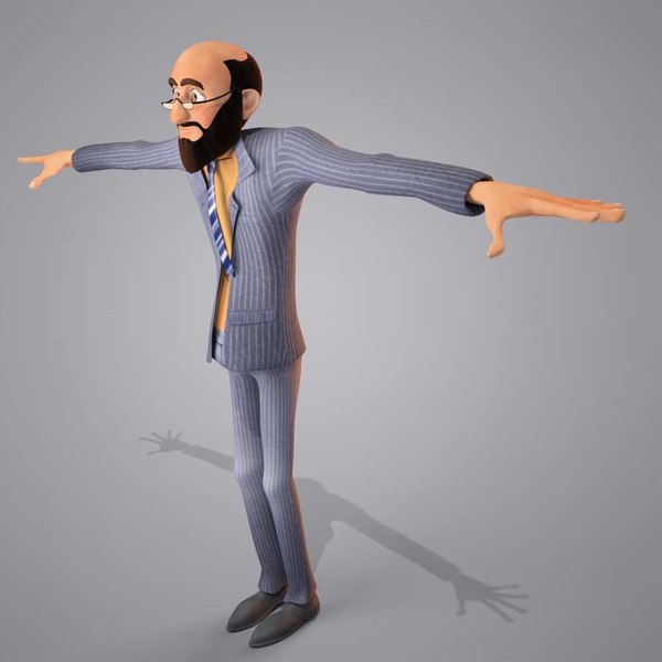 cartoon egypt man character 3d model