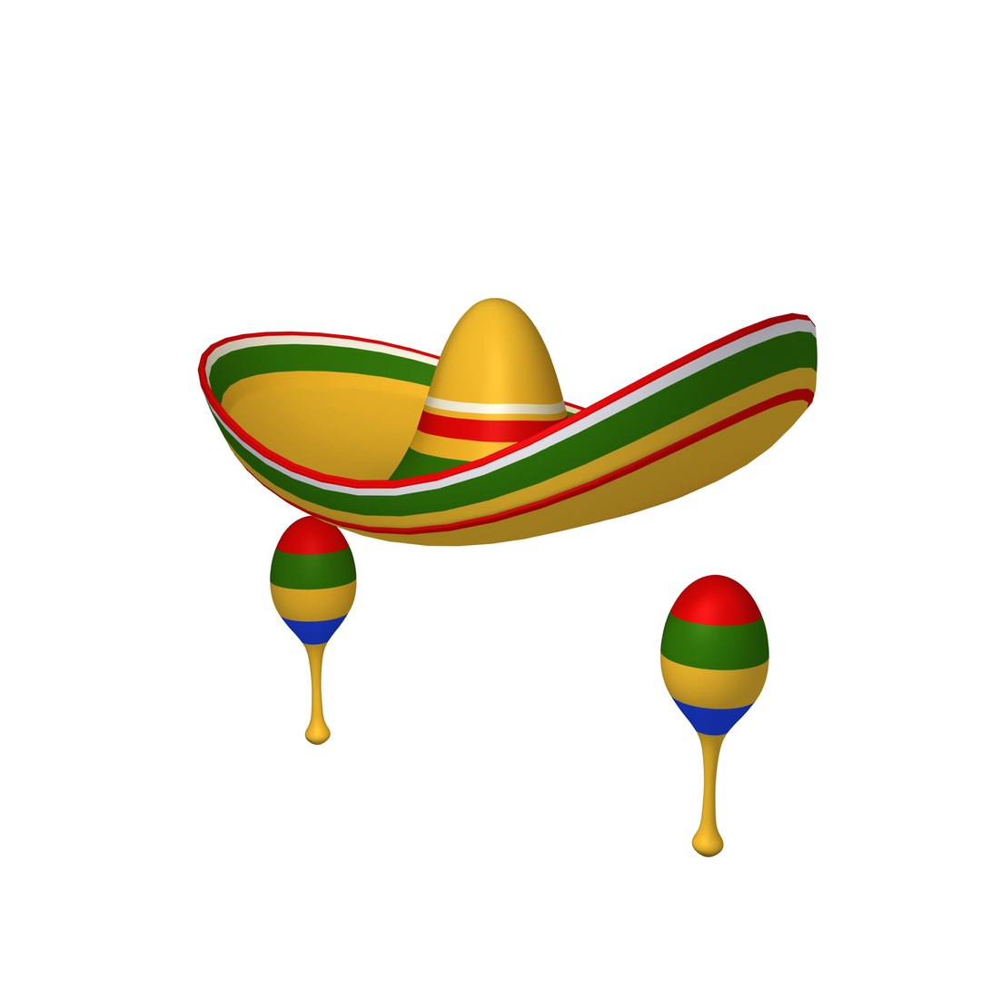 3D sombrero maracas cartoon https://p.turbosquid.com/ts-thumb/C8/HaBdil/FX/04/jpg/1611326434/1920x1080/fit_q87/5c85268a7d9f29e136242561eade5532d62c0083/04.jpg
