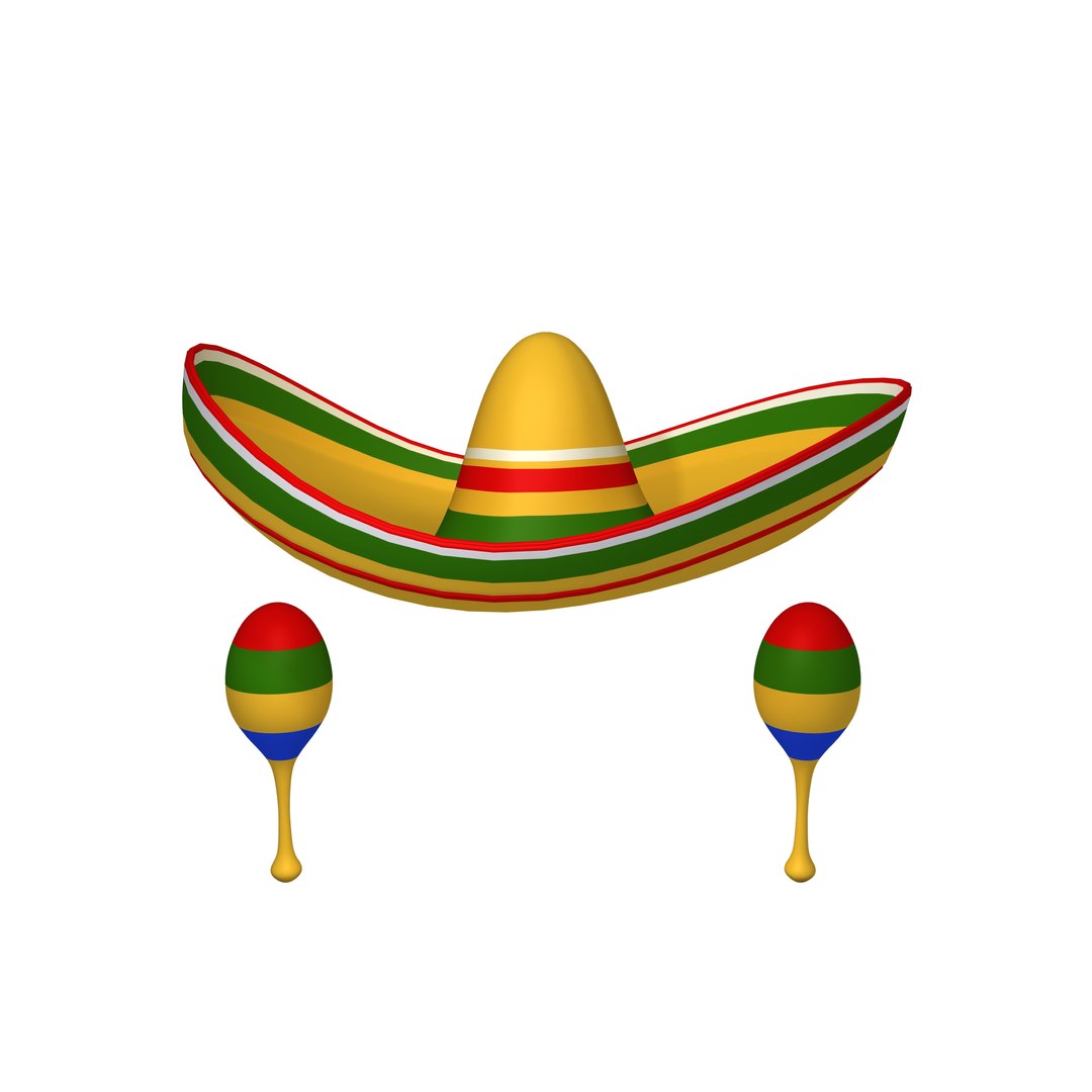 3D sombrero maracas cartoon https://p.turbosquid.com/ts-thumb/C8/HaBdil/Or/03/jpg/1611326419/1920x1080/fit_q87/78a464c3e90025295286a3fdccea13897b4653be/03.jpg