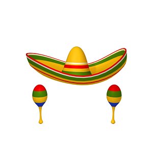 Sombrero And Maracas Cartoon