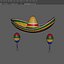 Sombrero And Maracas Cartoon