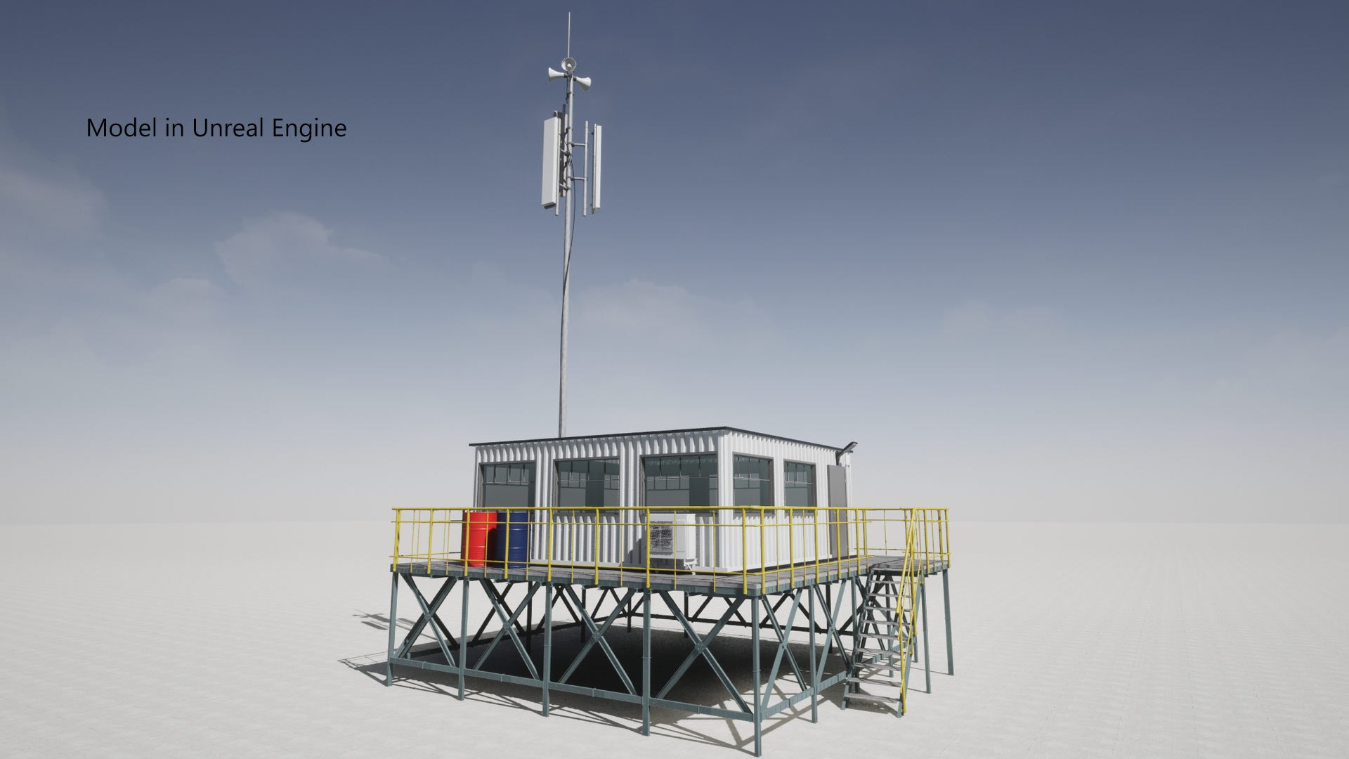 3D Model Industrial Guard Building PBR Watch Tower - TurboSquid 2378860