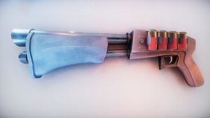 3D model pbr stylized shotgun