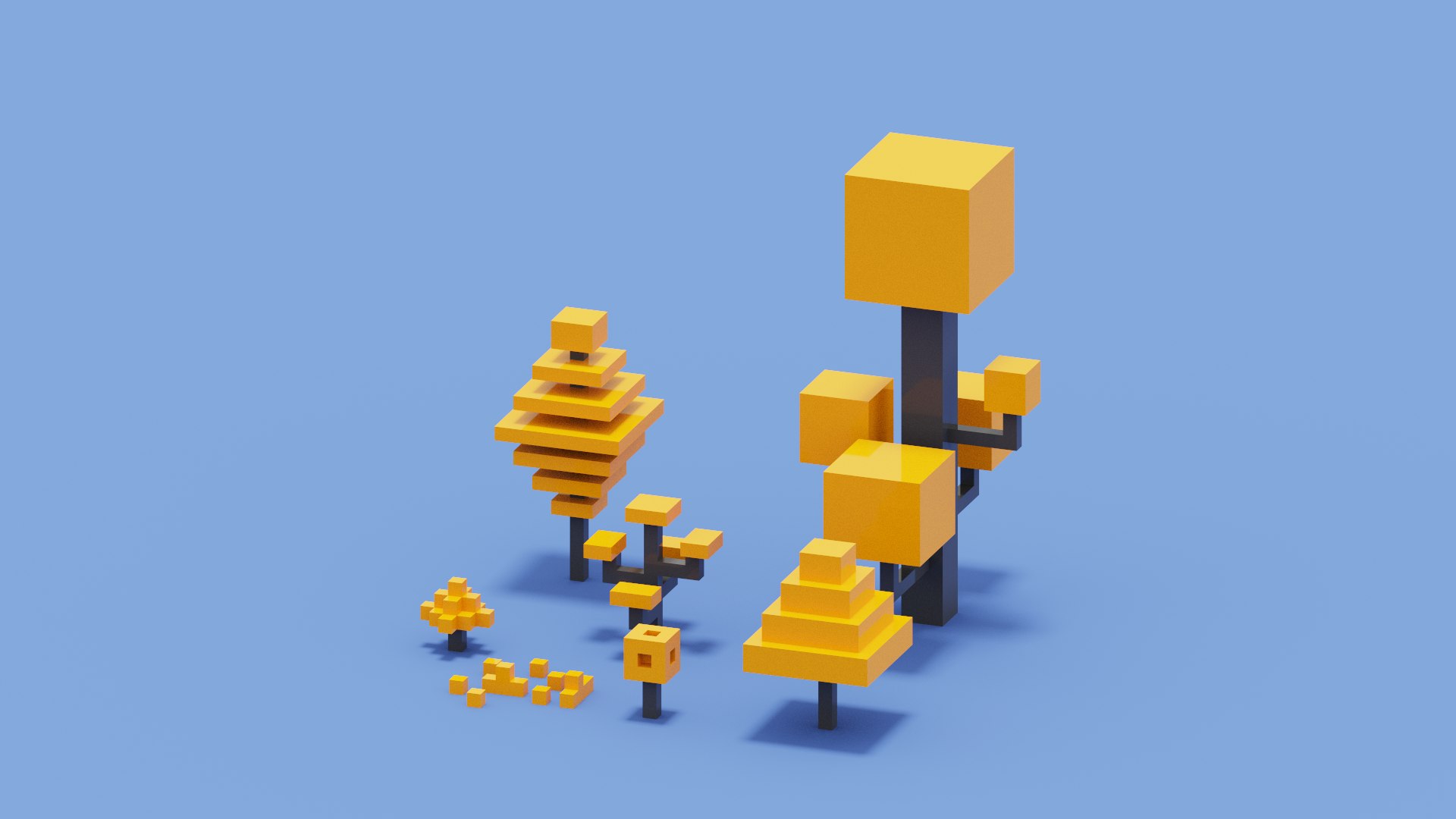 Isometric 3d Autumn Tree Set 3D Model - TurboSquid 1977137