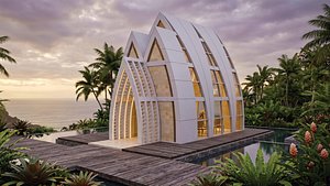 3D model High-End Modern Pier Wedding Chapel Architecture