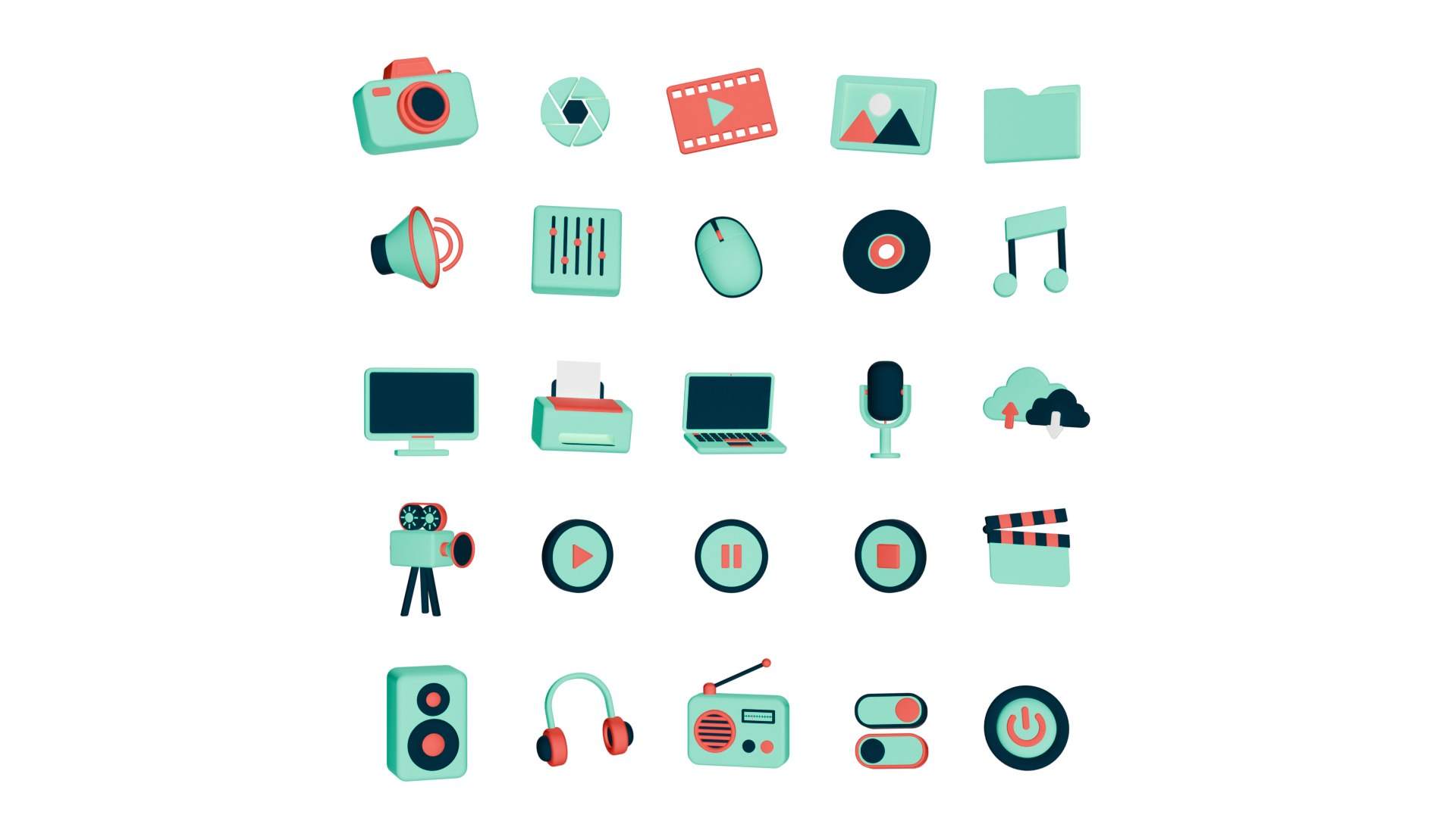 3D Multimedia Icon Pack 3D - TurboSquid 2216432