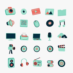 3D Multimedia Icon Pack 3D