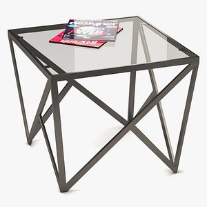 coffee table metal glass 3D model