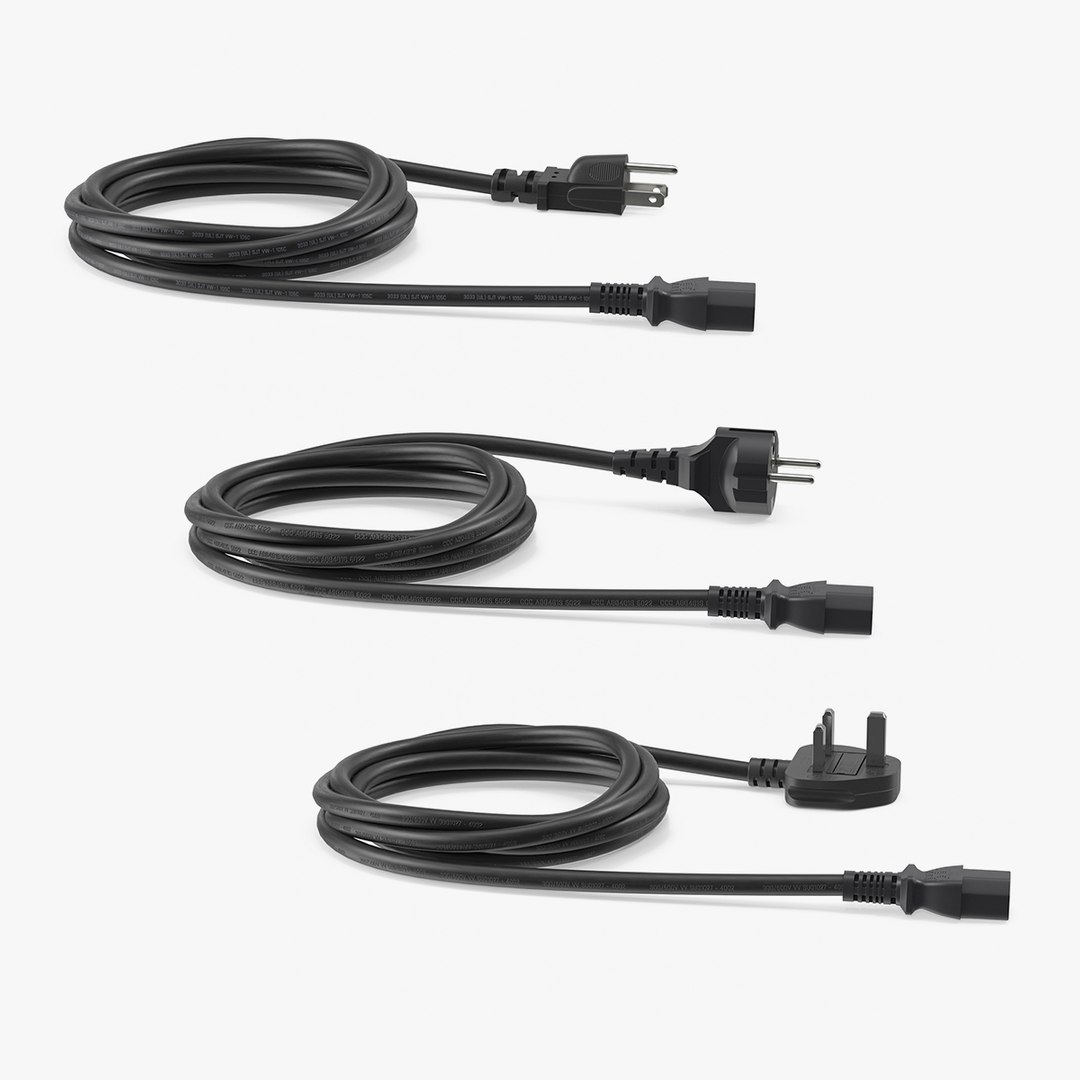 Power Cords Collection 3D model preview