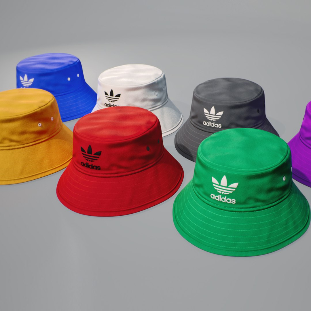 3D Bucket Hat PBR Low-poly 3D model ADIDAS Low-poly 3D model ...