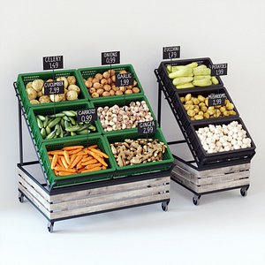 vegetable display racks 3D model