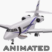 Dassault Falcon 2000LXS. Animated. 2