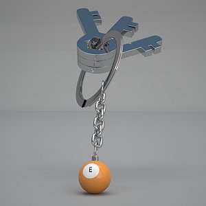 E Snooker Ball with Keychain 3D model
