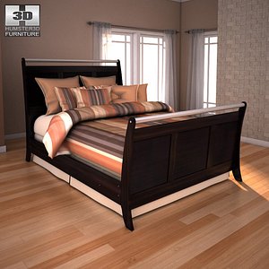 3d model ashley pinella queen sleigh bed
