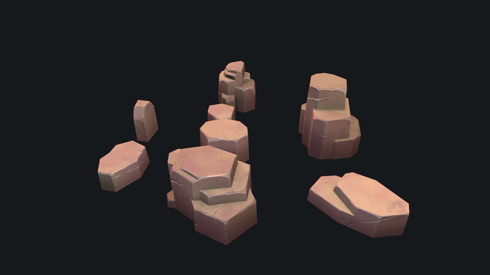 Stylized Stone Desert 3D Model - TurboSquid 1634600