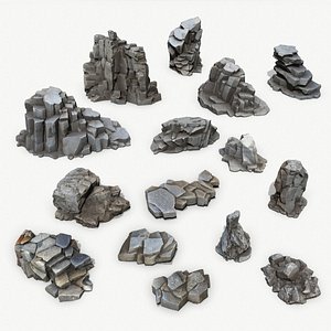 3D sea rocks