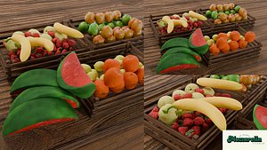 Stylized Fruit Pack 3D model