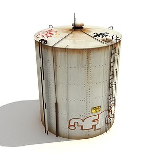 3ds low-poly big water tank