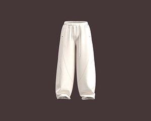 Mens jogger with cut and sew and dart detaling 3D