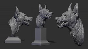 Doberman head grin model