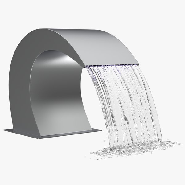 3D Waterfall Fountain With Water