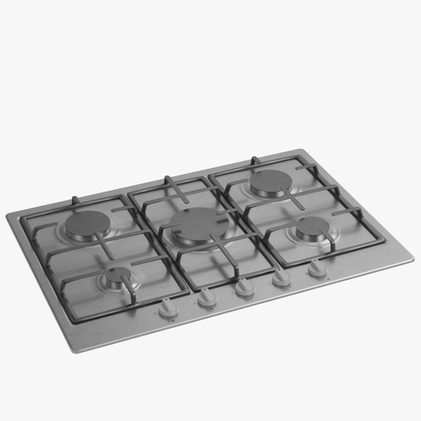 5 burners gas hob 3D model