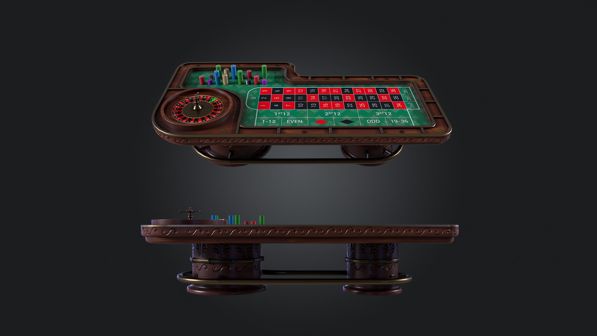 3D Roulette Table - TurboSquid 2173139