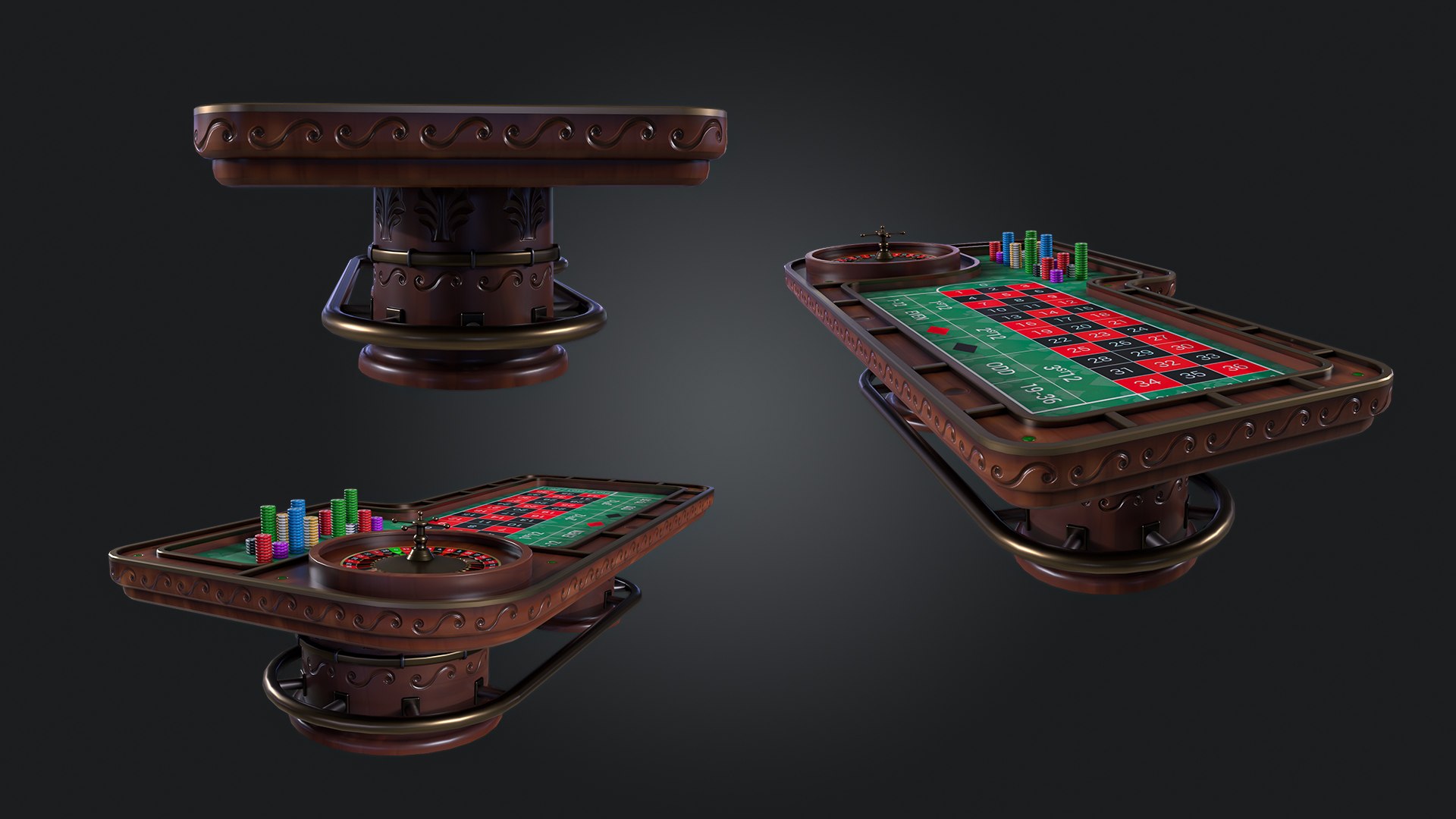 3D Roulette Table - TurboSquid 2173139