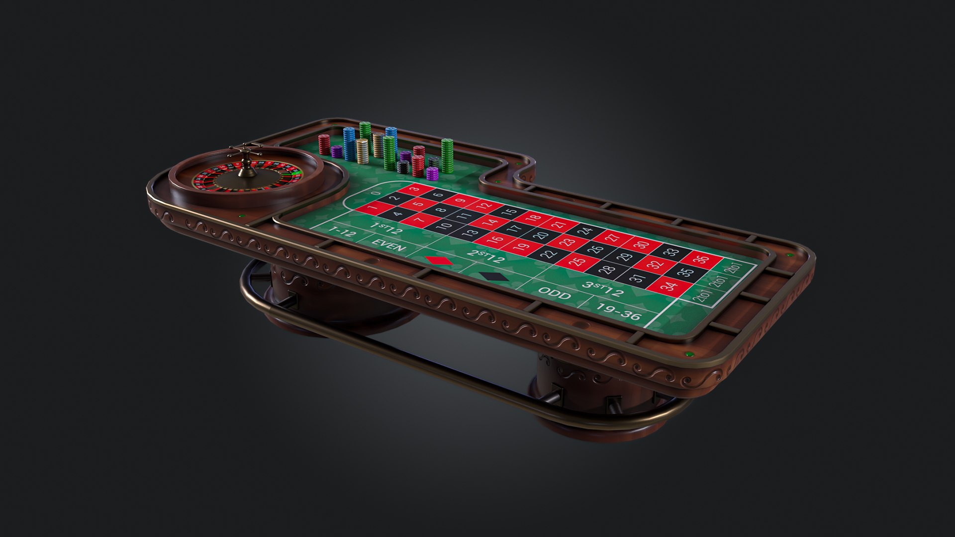 3D Roulette Table - TurboSquid 2173139