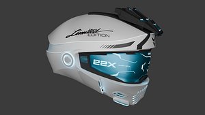 3D Sci-fi helmet-white